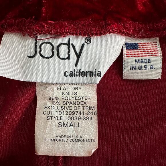 Jody California Crushed Velvet Full Skirt Small Red Whimsygoth Cosplay Holiday - Picture 6 of 8